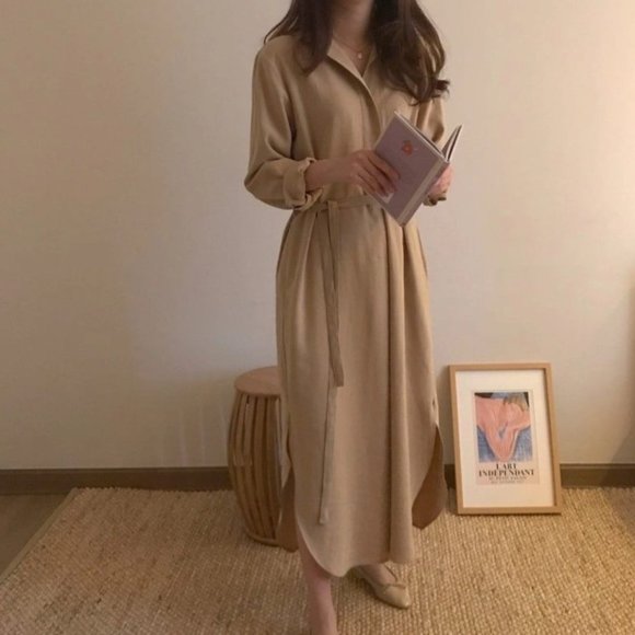 Pink Midi Shirt Dress - Picture 4 of 5